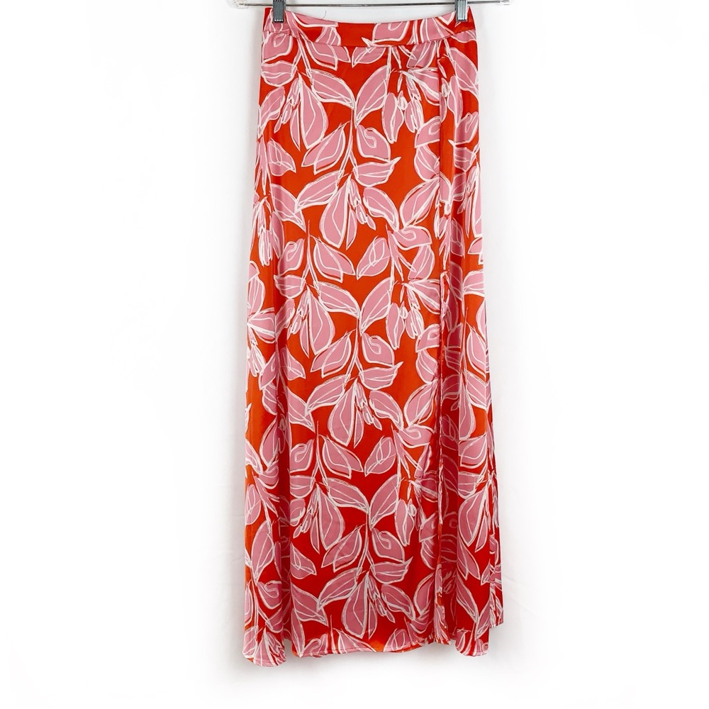 Sincerely Jules Tropical Floral Satin Maxi Skirt